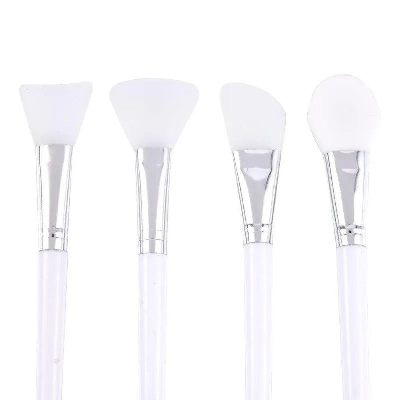 Silicone Facial Mask Brush Set - 4 Pcs Professional Makeup & Skincare Tools