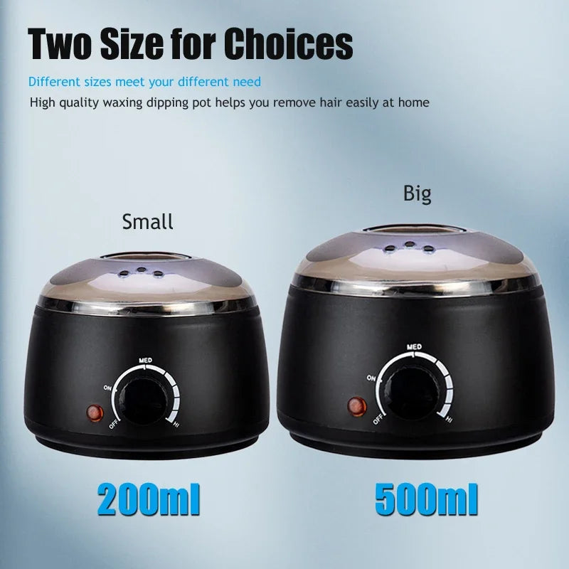 Portable Hair Removal Wax Machine Kit with 200ML & 500ML Wax Beans - Skin Care Paraffin