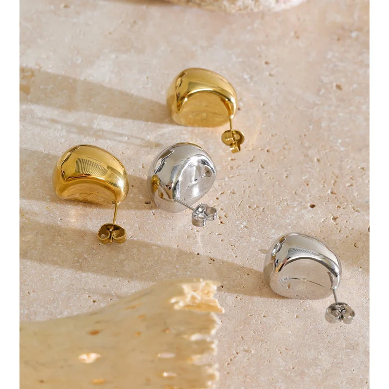 Minimalist Stainless Steel Chunky Stud Earrings for All Occasions