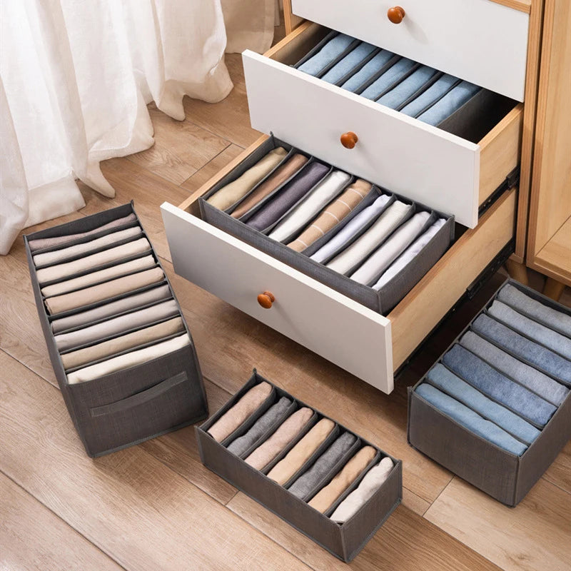 Clothing & Shoe Storage Organizer Box for Wardrobe Drawers, Jeans, Socks, T-Shirts