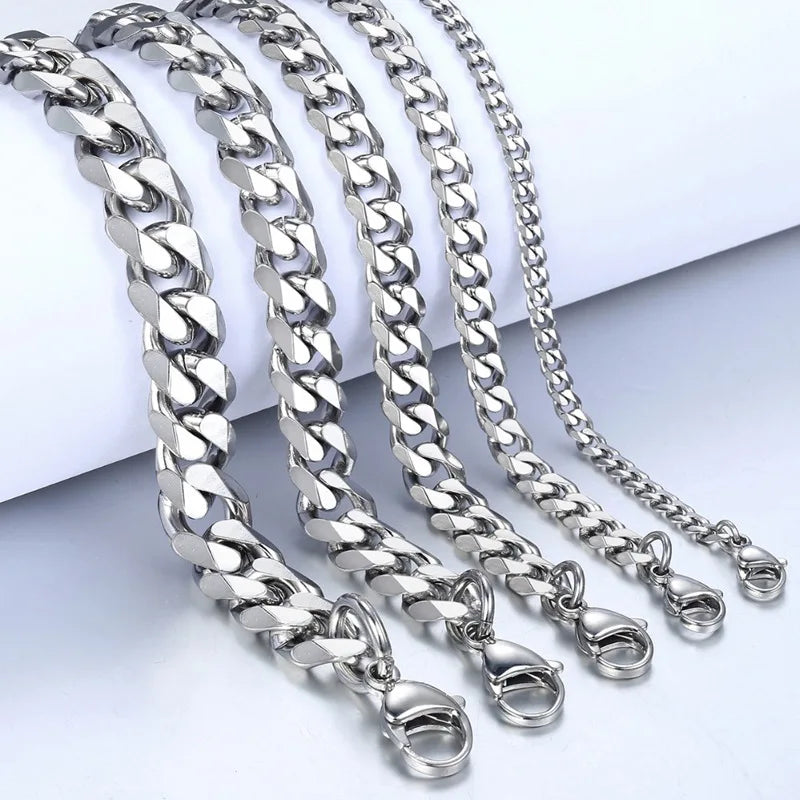 Trendy Men’s Cuban Chain Bracelet Stainless Steel Jewelry Gift for Men Women