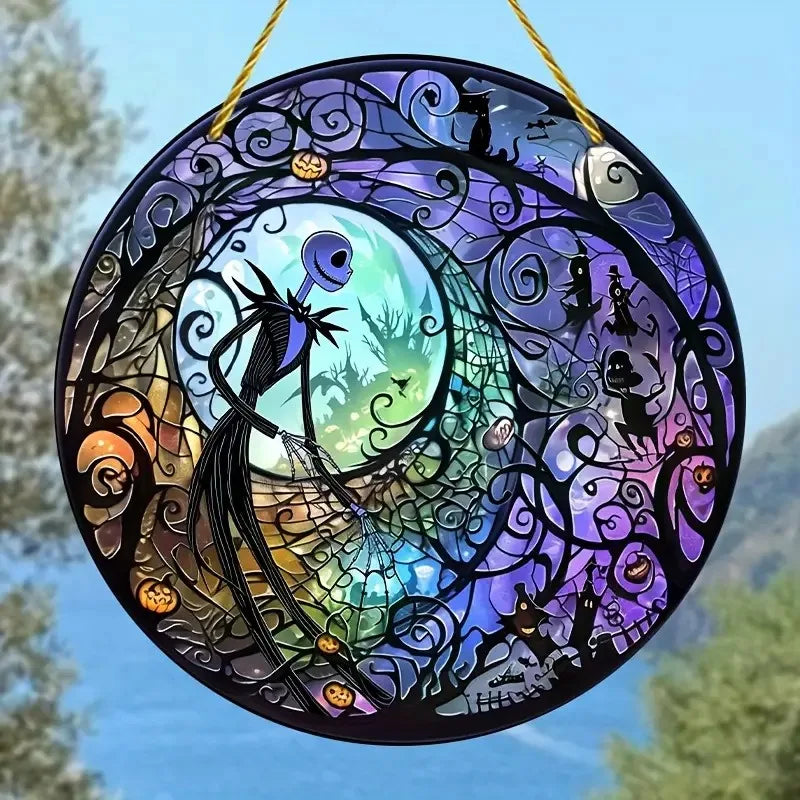 Halloween The Nightmare Before Christmas Jack Skellington Sun Catcher Acrylic Wall Decor for Home Garden