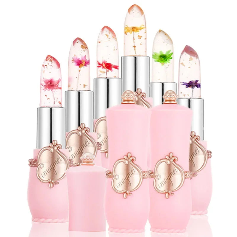 Color-Changing Lipstick Set with Dry Flower Jelly & Long-Lasting Moisture, 6 Pieces