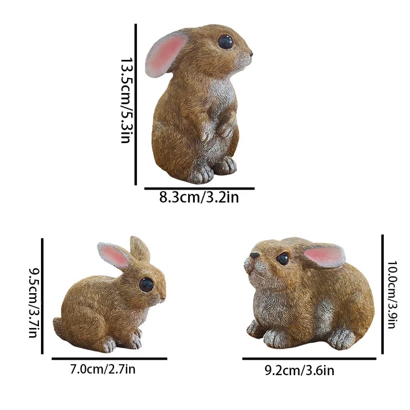 Outdoor Bunny Yard Decorations Set of 3 Garden Statues for Easter and Spring