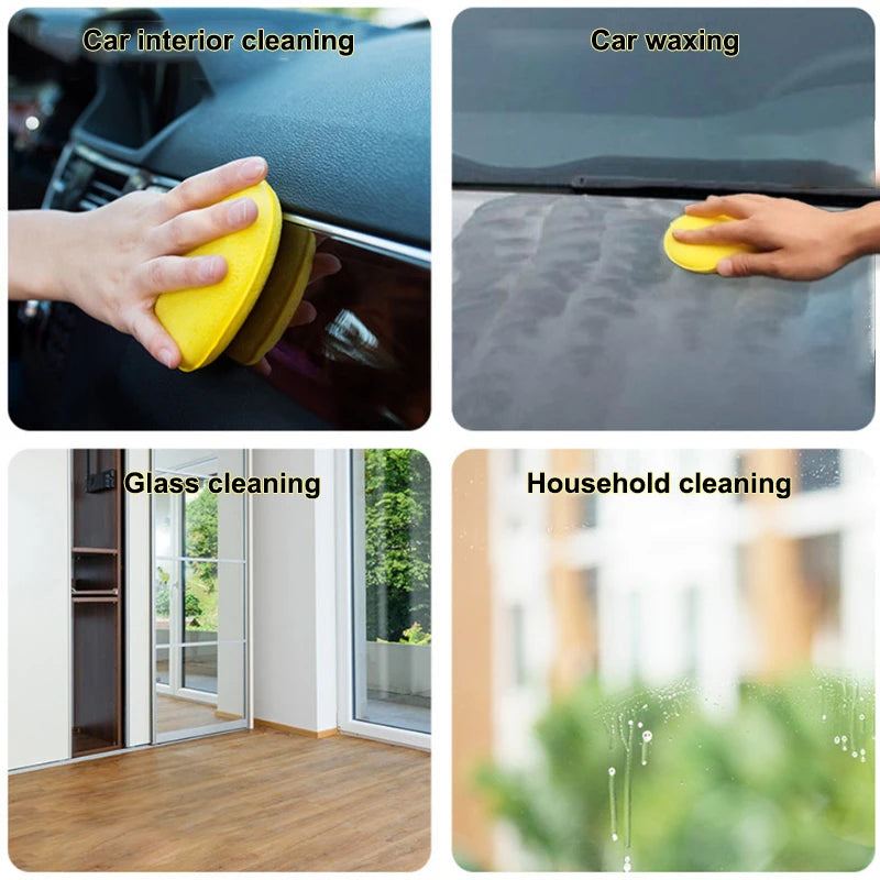 Car Foam Waxing Polish Sponge Set - High Density Cleaning & Polishing Pads