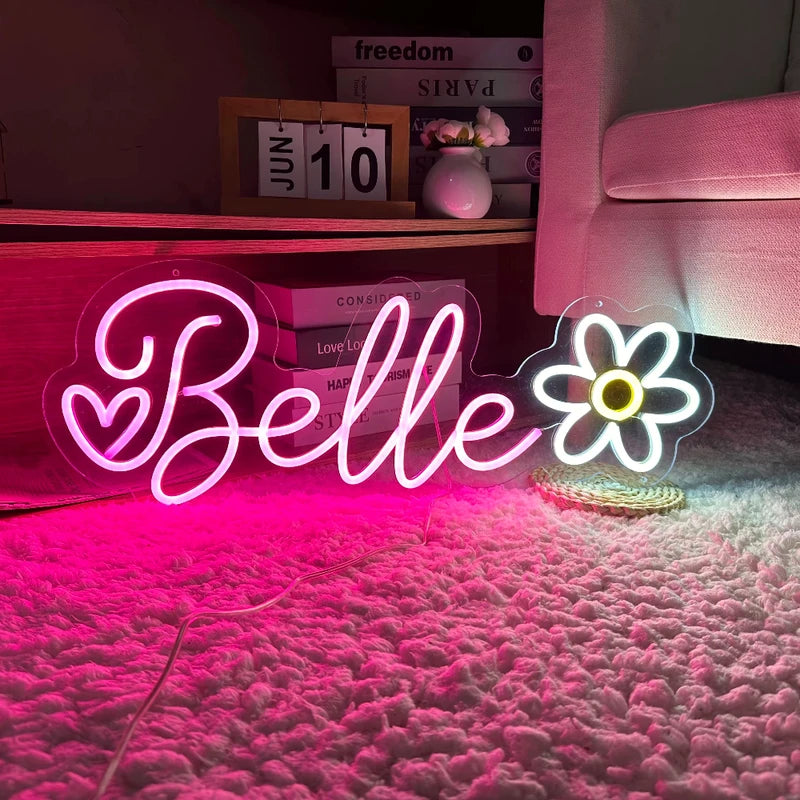 Personalised LED Neon Sign Custom Name Light for Wedding Bar Bedroom Decor