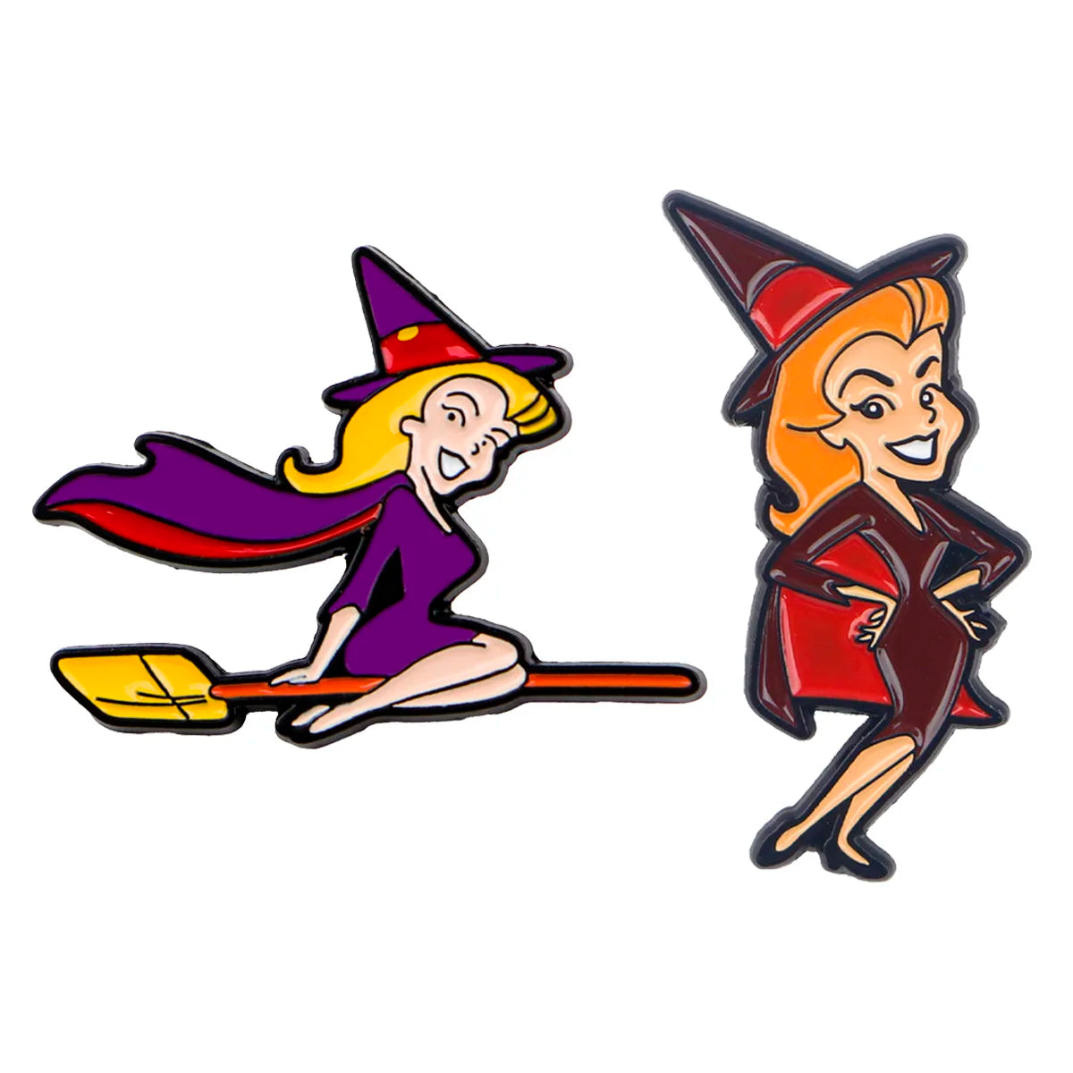 2pcs Cartoon Sorceress Enamel Pins Metal Brooch Backpack Hat Bag Badge Gift