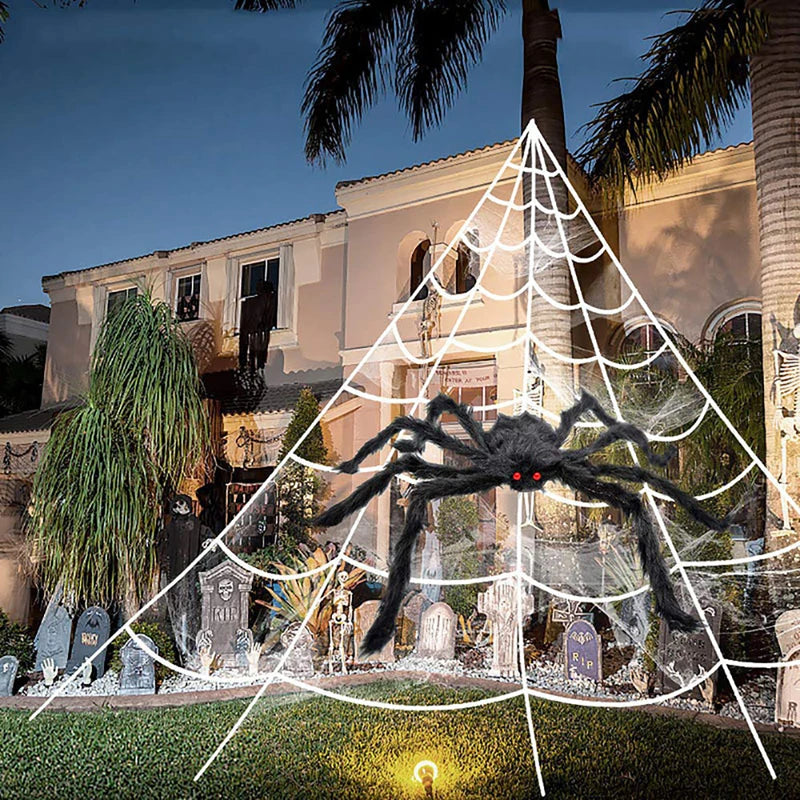 Large 5m Halloween Spider Web Decor for Haunted Outdoor Yard Props