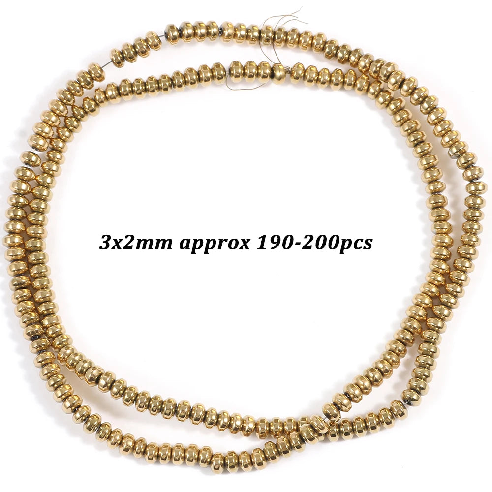 Natural Stone AAA+ Hematite Spacer Beads for Jewelry Making 15''