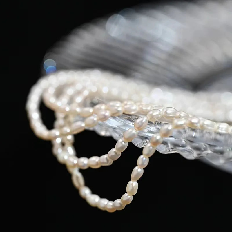 Sterling Silver Freshwater Pearl Necklace for Women 2.5-3.5mm 40cm