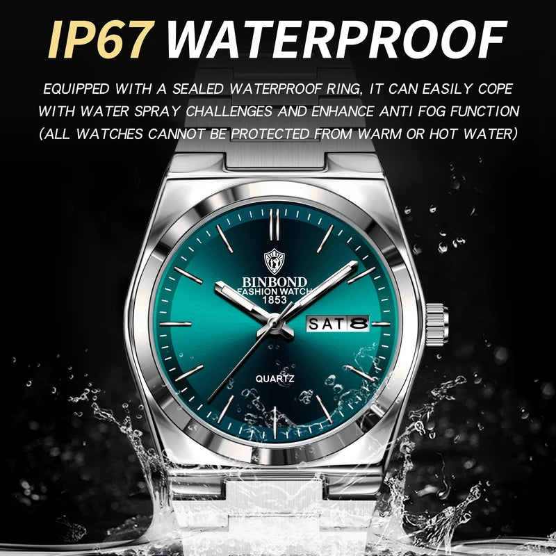 Luxury Women's Quartz Watch Waterproof Auto Date Luminous Week Display