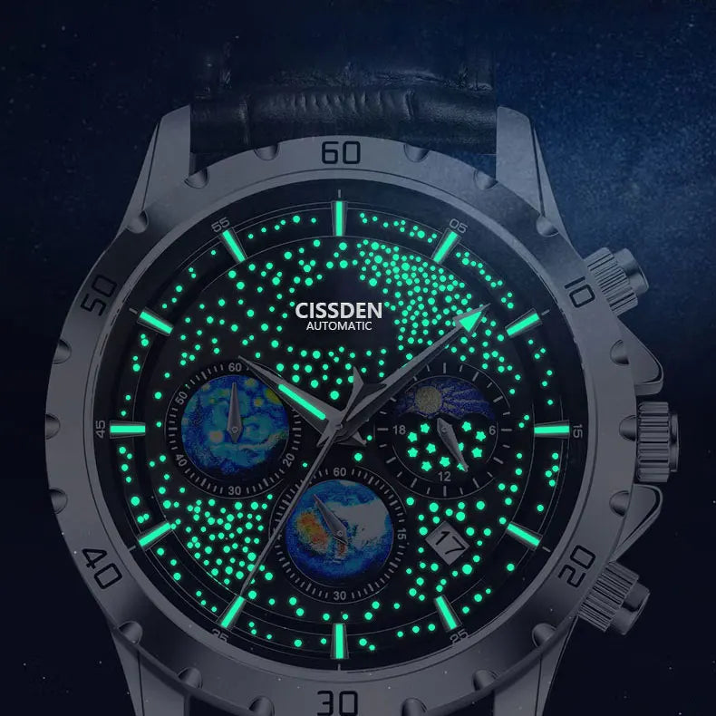 Men's Quartz Watch with Night Light Water Resistance for Business & Casual Use
