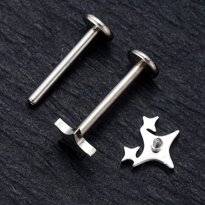 Implant Grade ASTM F136 Titanium Nose & Body Piercing Jewelry 16G Labret Lip Ear Studs
