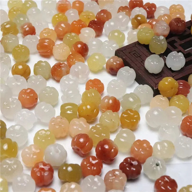 Pumpkin-Shaped Glass Beads for Jewelry Making - 10x11mm Lampwork Diy Craft Findings