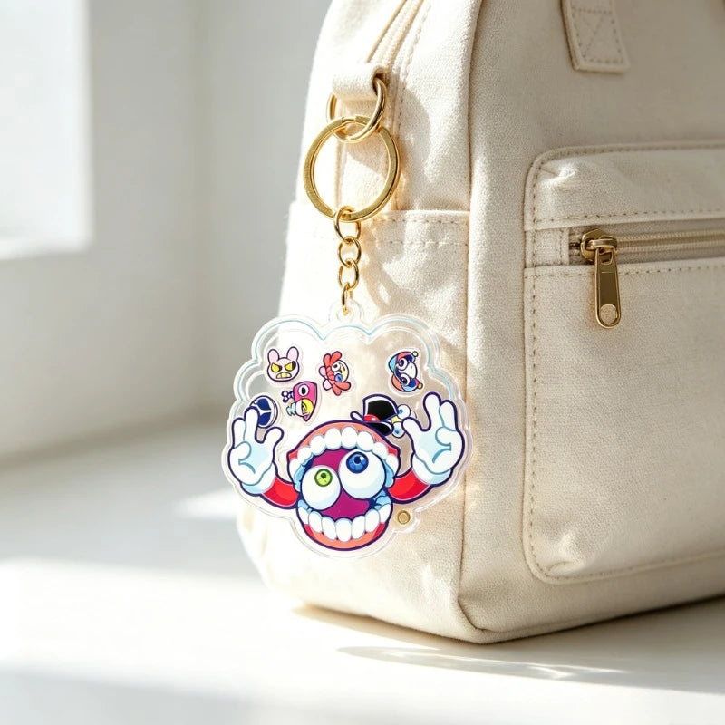 Anime The Amazing Digital Circus Pomni & Jax Acrylic Shaker Keychain Bag Charm