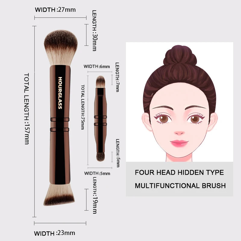 Hourglass Makeup Brush No.24 Four-Head Multifunctional Face & Eye Brush