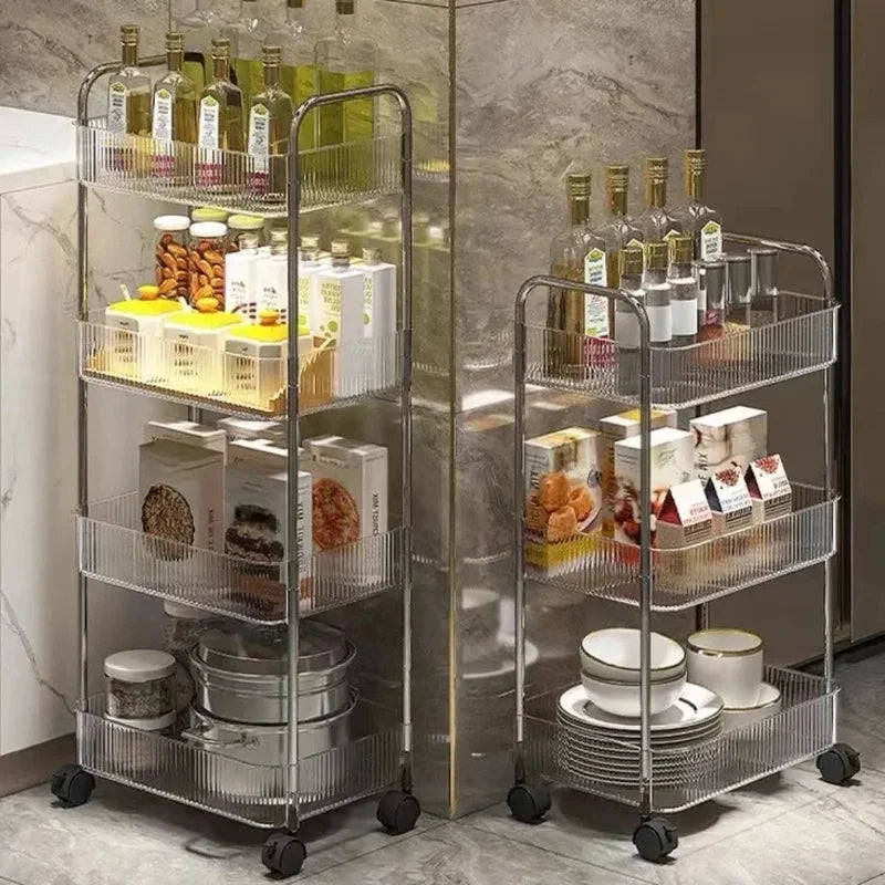 Multi-Layer Mobile Storage Cart with Wheels - Home Organizer Trolley