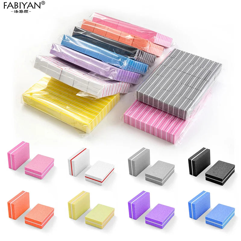 Mini Nail Buffer Blocks 50Pcs Double Sided Nail Buffers for Nail Pre-Processing & Polishing