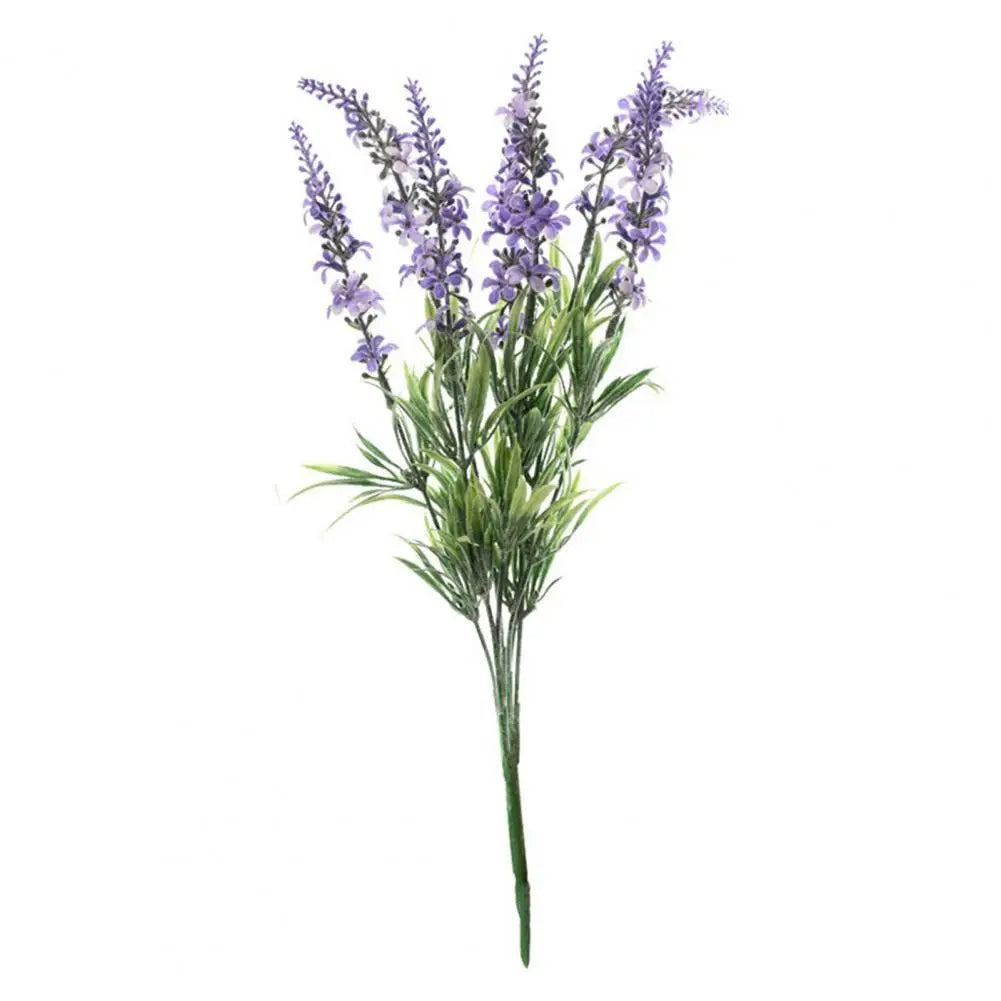Artificial Lavender Flower Decoration Vivid Faux Flock Plant for Party & Home