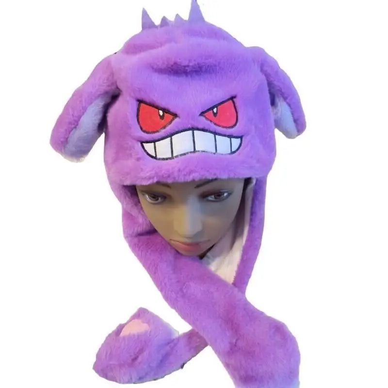 Cute Cartoon Animal Beanie Hat with Movable Ears - Elf, Eevee, Gengar, Snorlax, Umbreon, Can Hat Gift