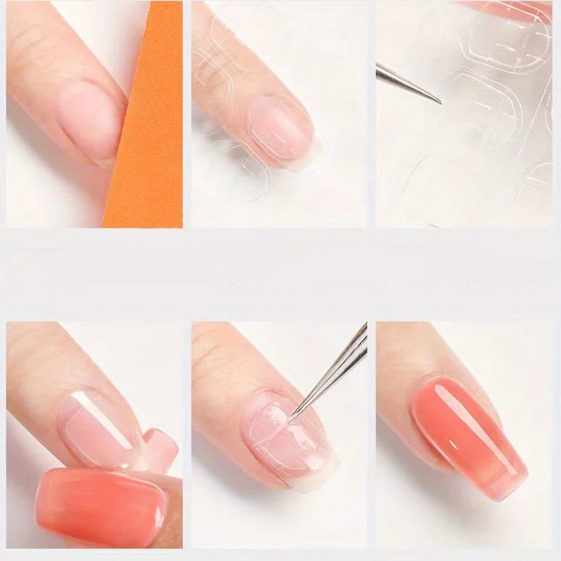 15-Piece Press-On Nail Kit with Tools and Adhesive Tabs - Manicure Set for Nail Prep