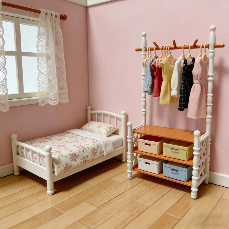 Miniature Doll House Wardrobe Set for Collectors & Scene Decor