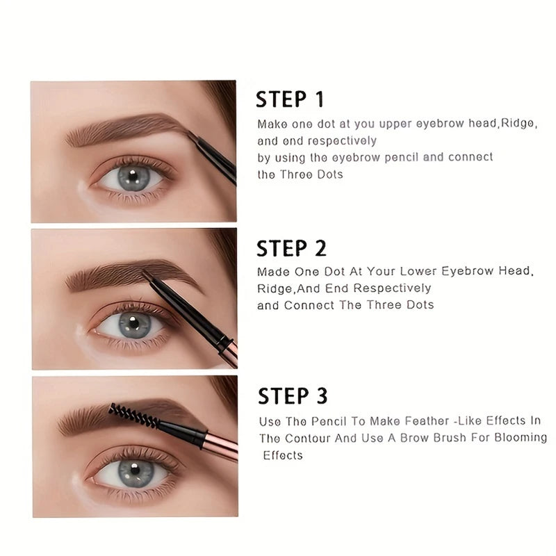 Waterproof Matte Eyebrow Pen with Dual-Head Design - Long-Lasting Brow Makeup