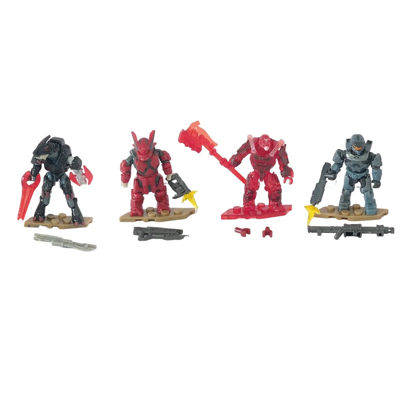 Mini Action Figures Set - Banished Phantom Spartan Griffin Brute & More, 2-Inch Collectible Toys (4 Pack)