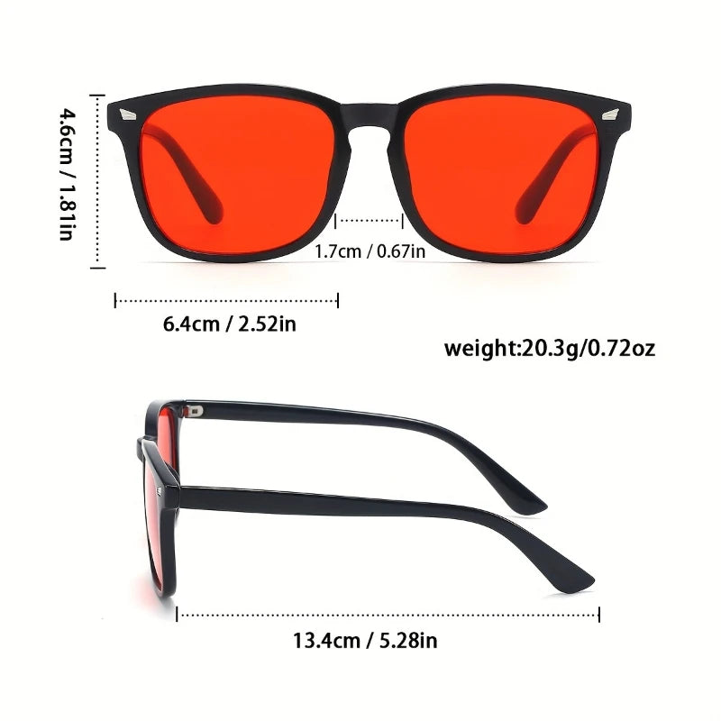 Red & Blue Light Blocking Glasses for Men and Women Square Anti-Glare Eyewear