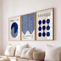Abstract Geometric Canvas Wall Art - Modern Mid-Century Home Decor