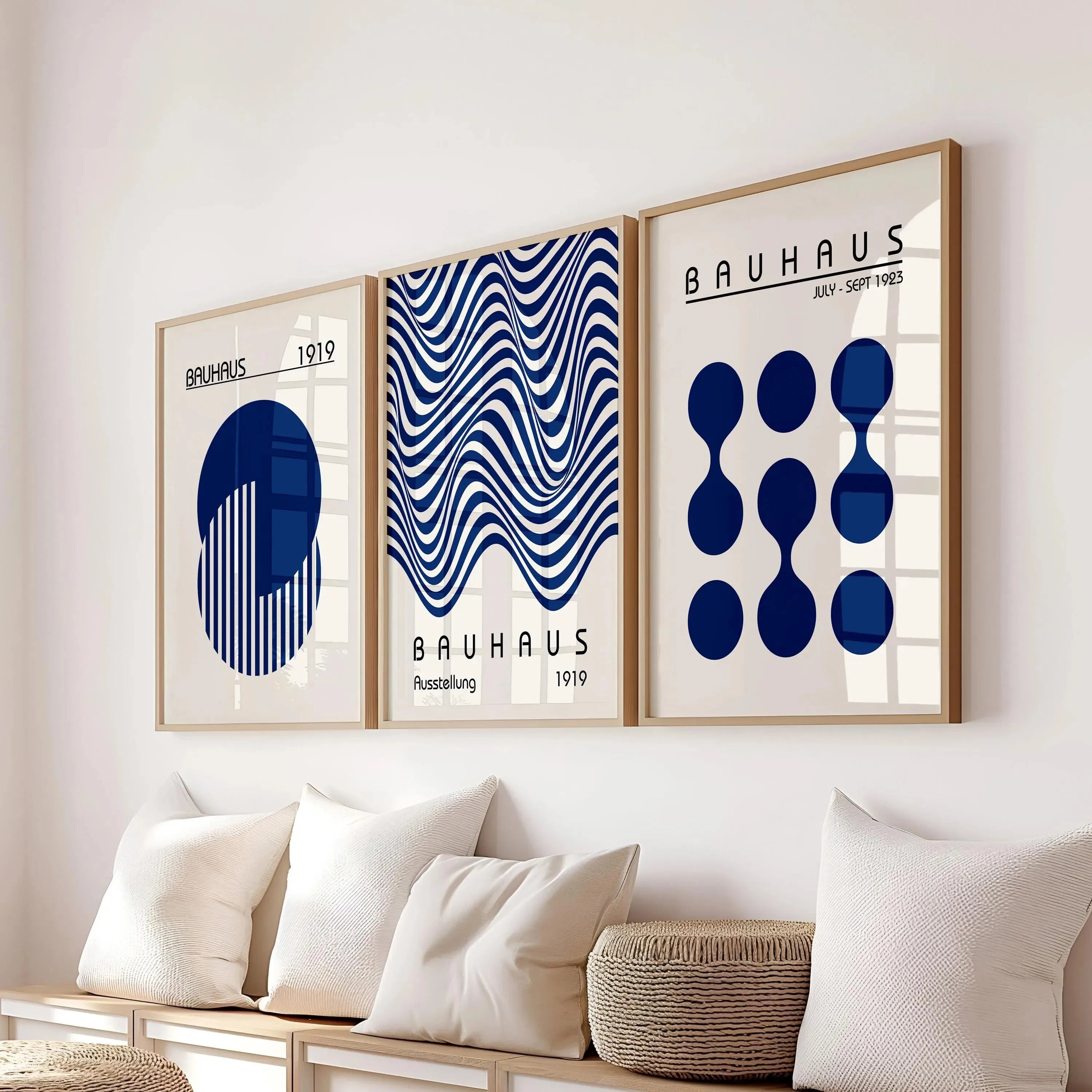 Abstract Geometric Canvas Wall Art - Modern Mid-Century Home Decor