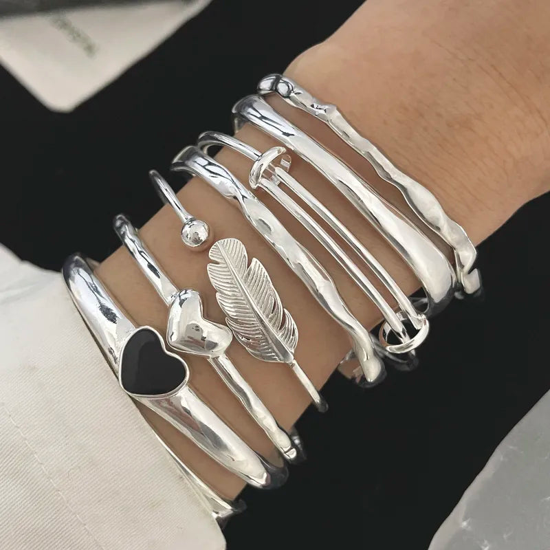 Solid Sterling Silver Bracelet for Women Men Vintage Handmade Birthday Gift