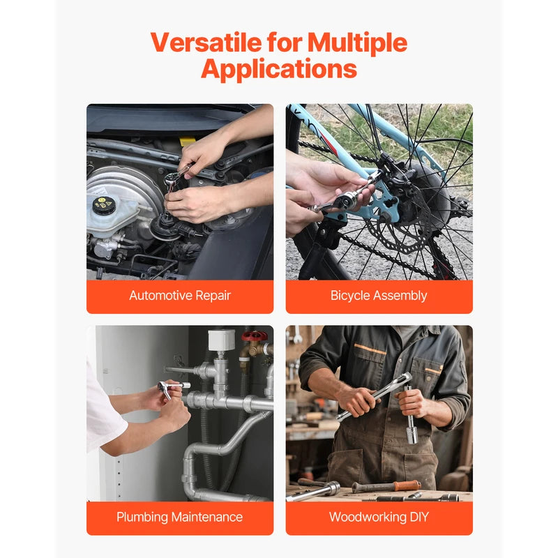 86-Piece Socket Set with Ratchet Wrench - SAE & Metric Mechanic Tool Kit