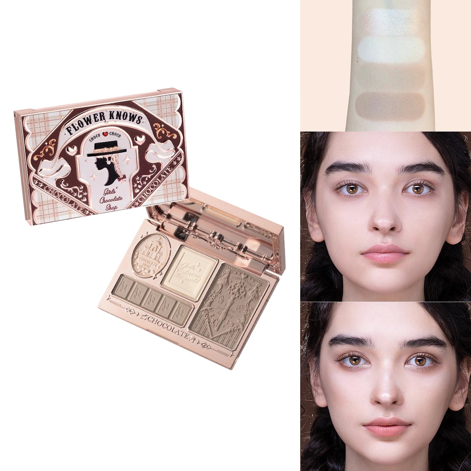 Contour Palette Highlighter & Bronzer Makeup Set - Waterproof, Long-Lasting, Vegan Beauty