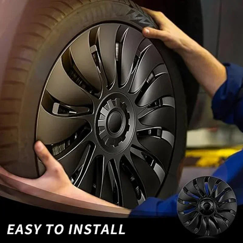Tesla Model Y 19 Inch Wheel Hub Caps Set - Performance Rim Covers, Multiple Colors