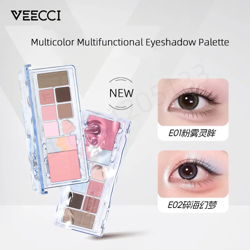 Highlighter Eyeshadow Palette 11-Color Waterproof Glitter & Matte Makeup
