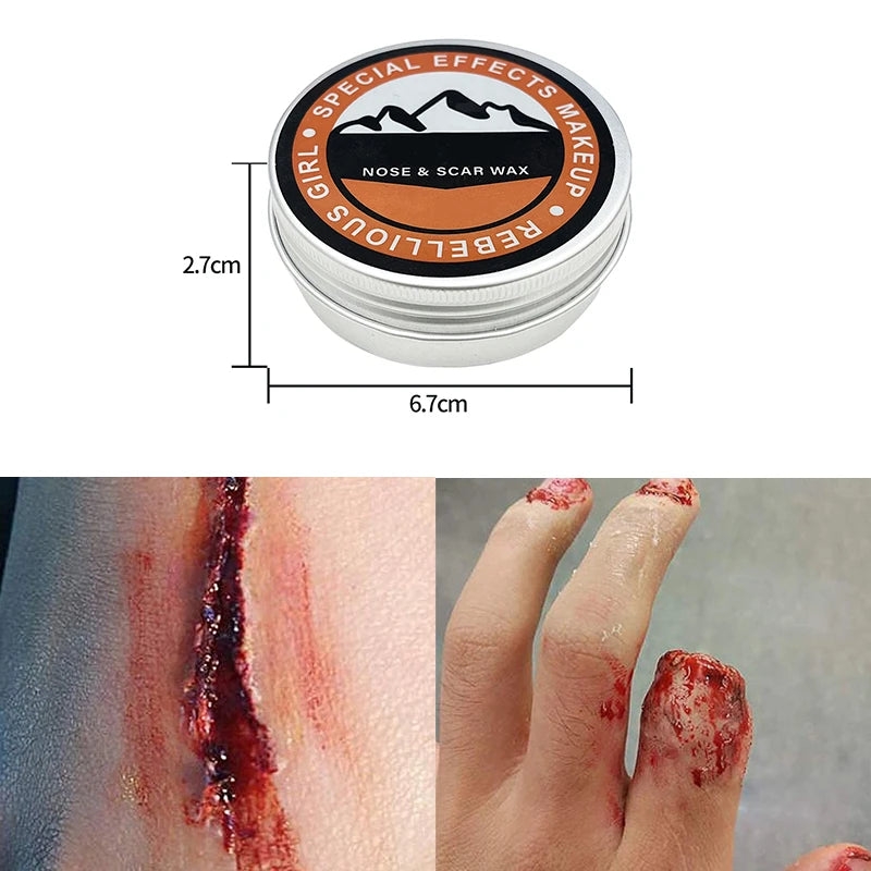 Halloween Special Effects Makeup Kit with Wax Scars & Wounds - Multiple Colors