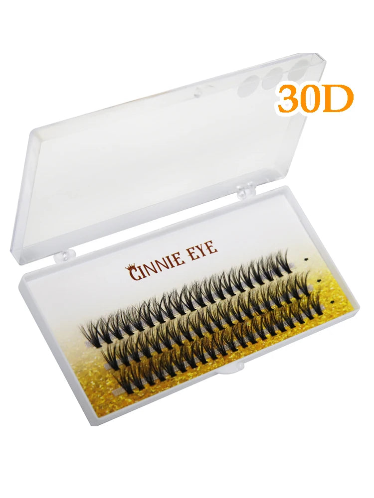 100 Bundles Cluster Eyelash Kit with Faux Mink Fans - Natural, DIY Ready Made Lashes