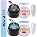 Nail Extension Gel Kit 2Pcs UV & LED Fast-Drying French Style Nail Art