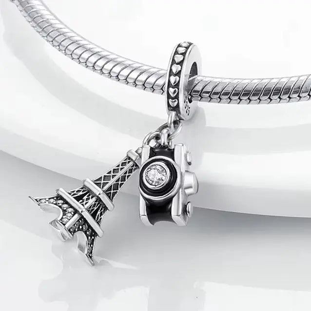Travel Charm Bead - Airplane Luggage Passport Jewelry Gift - Multiple Colors