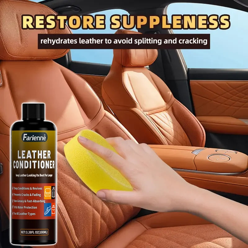Car Leather Shine Spray 100ML High Gloss Waterproof Nourishing Anti-Aging