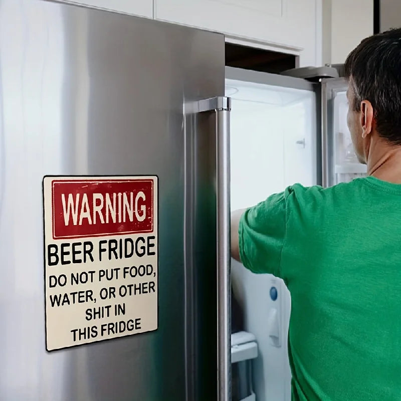 Funny Warning Sign Beer Stickers - Kitchen Decor & Dorm Essential