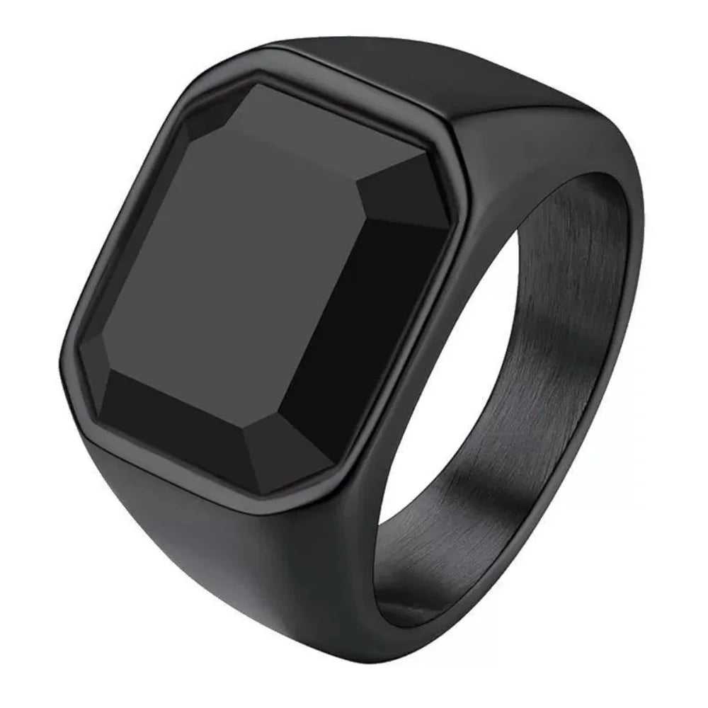 Stainless Steel Hip Hop Rings for Men Vintage Engagement Wedding Bands