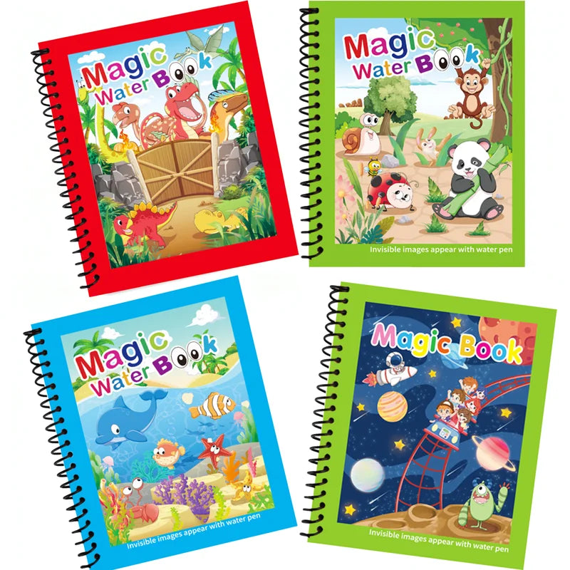 Kids Reusable Water Drawing Book with Refillable Pen - Educational Montessori Toy