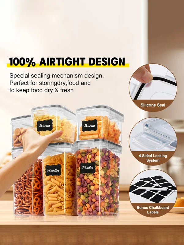 24/48pcs Food Storage Containers with Lids - Organize Grains, Rice, Pasta, Nuts