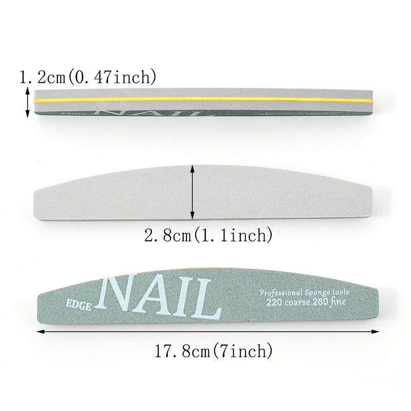 Sponge Block Nail Art File - 220/280 Grit Manicure Buffer & Nail Tool Set