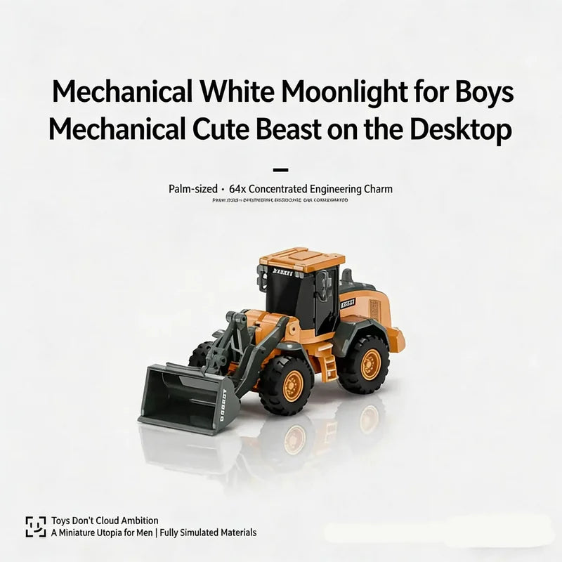 1/64 Scale Remote Control Construction Vehicles Set - Bulldozer Excavator Forklift RC Toy for Ages 14+