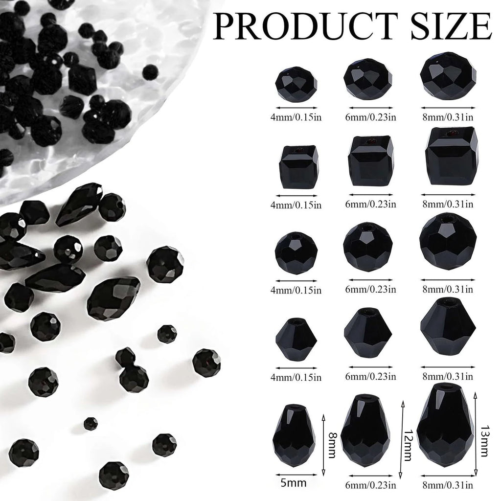 300pcs Mixed Sizes Crystal Rondelle Light AB Gems Loose Beads for Jewelry Making