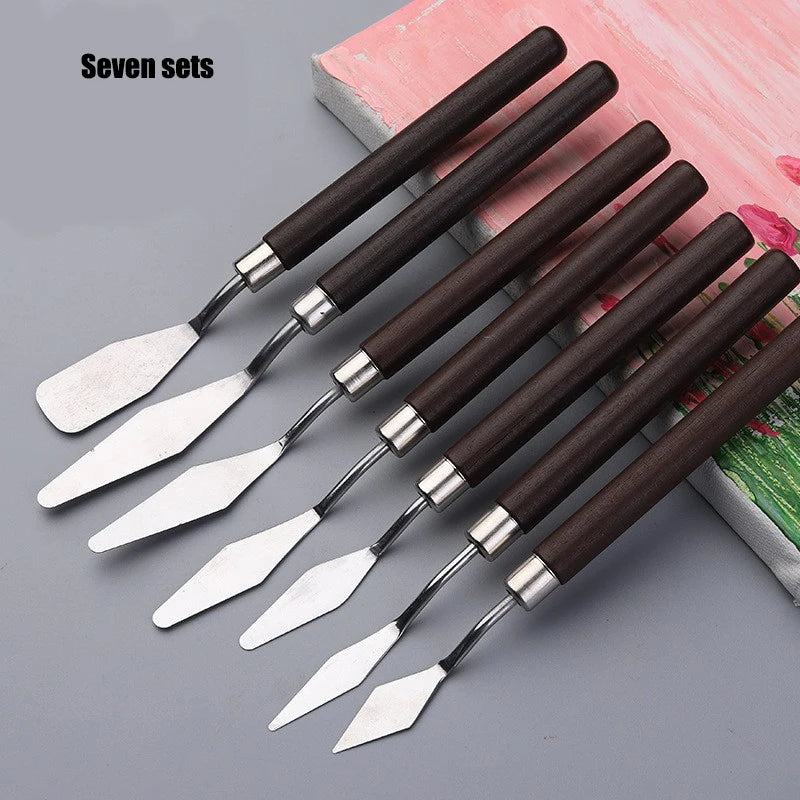 Art Paint Scrapers Stainless Steel Mixing Tools for Acrylic Watercolor Oil Painting