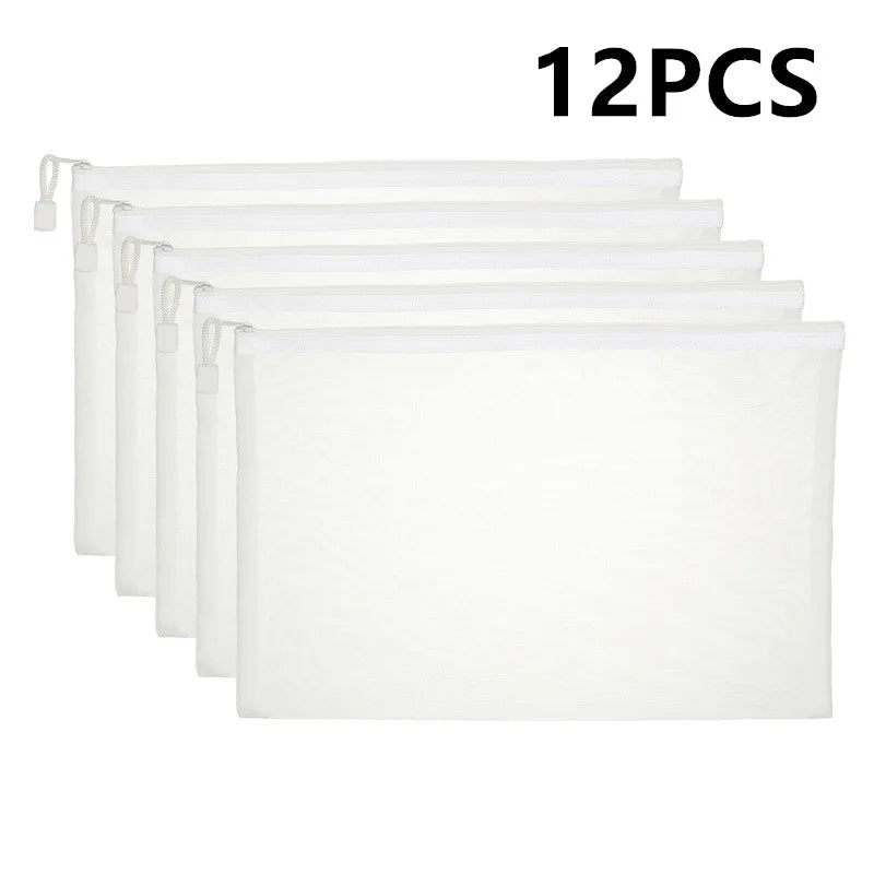 Puzzle Storage Bag 12-Pack Kids Toy Organizer Mesh Zipper Bags